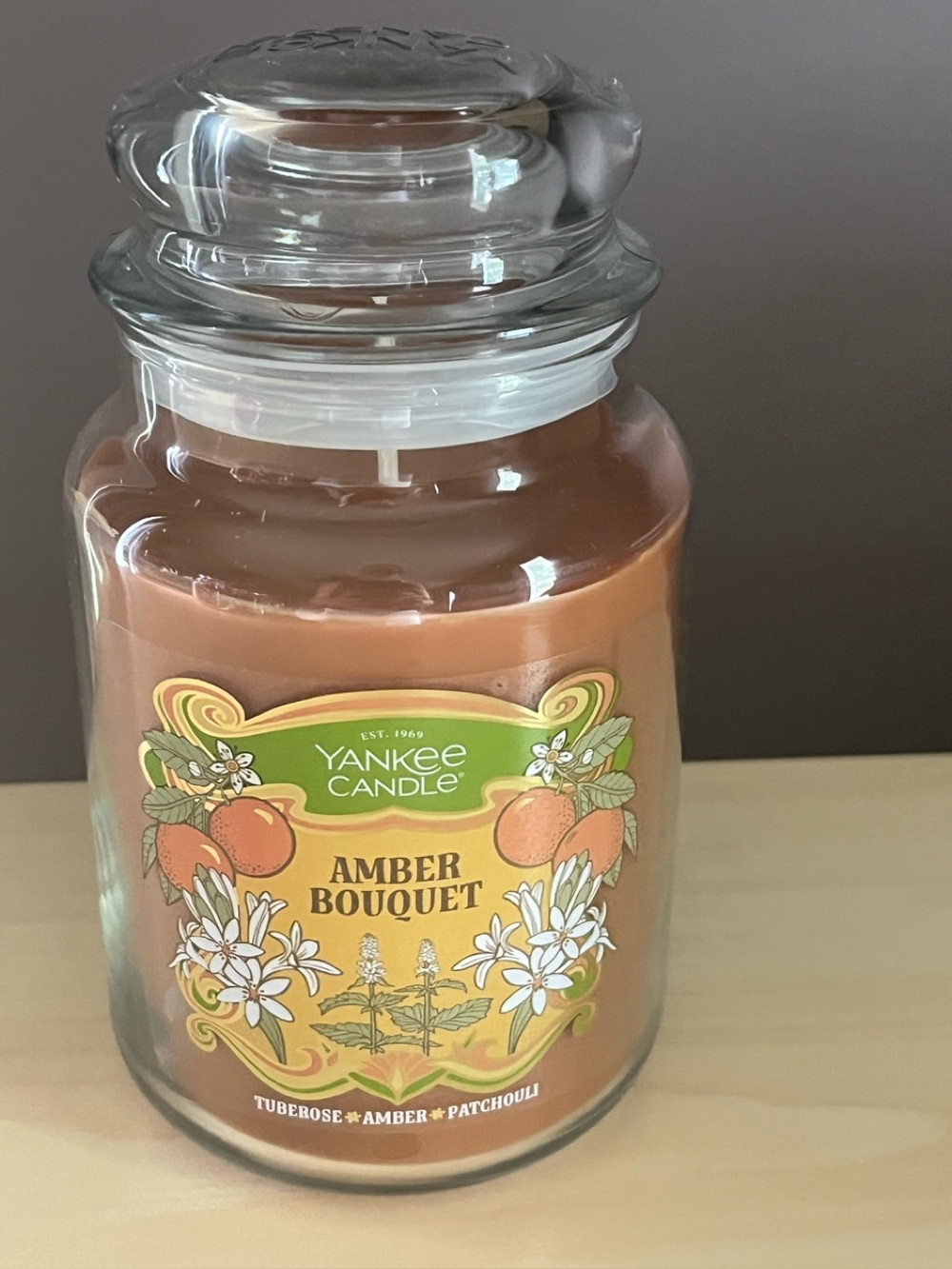 New Yankee Candle Amber Bouquet Large 22 Oz Jar Candle